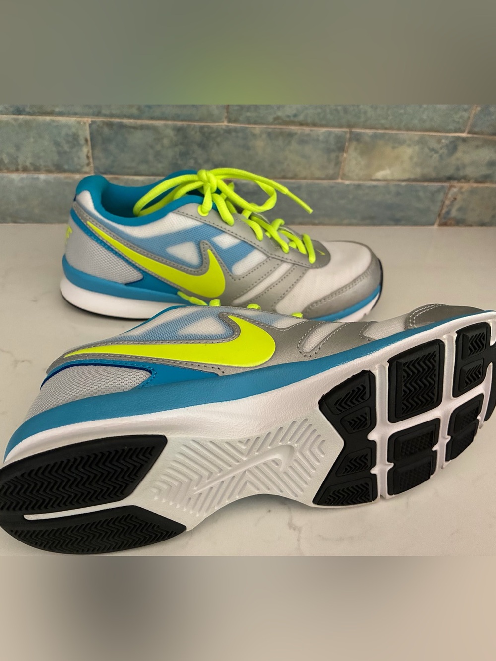 Nike WomensAthletic Shoes in Neon Yellow & Blue - Picture 2 of 5
